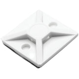 HellermannTyton MB3A10C2 | Adhesive Cable Tie Mount, .75" x .75", .14" Max Tie Width, .12" Hole Dia, PA66/SR T50, White, 100/pkg