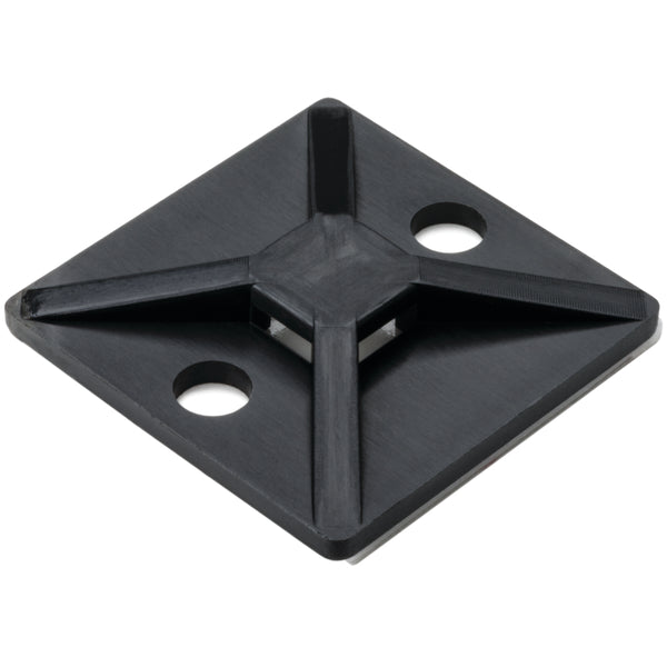 HellermannTyton MB4A0C2 | Rubber Adhesive Cable Tie Mount, 1.12" X 1.12", Use With T18-T50 Cable Tie, Pa66, Black, 100/Pkg