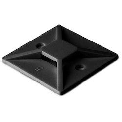 HellermannTyton MB4A0H4 | Rubber Adhesive Cable Tie Mount, 1.12" X 1.12", Use With T18-T50 Cable Tie, Pa66, Black, 500/Pkg