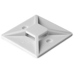 HellermannTyton MB4A10C2 | Rubber Adhesive Cable Tie Mount, 1.12" X 1.12", Use With T18-T50 Cable Tie, Pa66, White, 100/Pkg