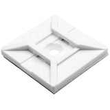 HellermannTyton MB4SHA10C2 | Adhesive Cable Tie Mount, 1.12" x 1.12", .18" Max Tie Width, .15" Hole Dia, PA66, White, 100/pkg