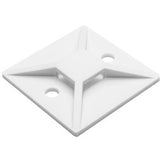 HellermannTyton MB510C2 | Screw Mount Cable Tie Base, 1.49" X 1.49", 0.35" Max Tie Width, 0.19" Hole Dia, Pa66, White, 100/Pkg