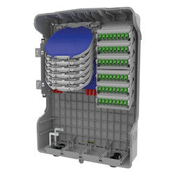 HellermannTyton MDUS5-BX3QAP | S5 Splice & Patch Enclosure, 144 Fiber Splice, 48 LC/APC Pigtails, Wall Mounted, Gray, 1/pkg