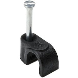 HellermannTyton NC50 | Nail Clip, 0.20" Cable Diameter, PP;ST, Black, 100/pkg