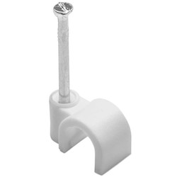 HellermannTyton NC610 | Nail Clip, 0.24" Cable Diameter, PP;ST, White, 100/pkg