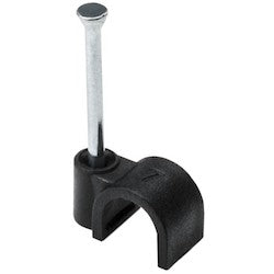 HellermannTyton NC70 | Nail Clip, 0.28" Cable Diameter, PP;ST, Black, 100/pkg