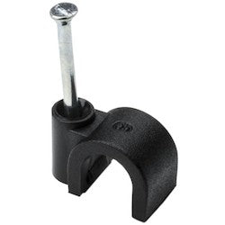 HellermannTyton NC80 | Nail Clip, 0.32" Cable Diameter, PP;ST, Black, 100/pkg