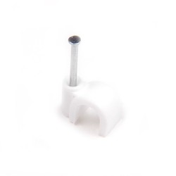 HellermannTyton NC810 | Nail Clip, 0.32" Cable Diameter, PP;ST, White, 100/pkg