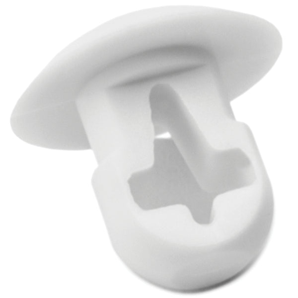 HellermannTyton PBM10C2 | Push-Button Cable Tie Mount, 0.25" Hole Dia, 0.12" Max Panel, 0.2" Max Tie Width, Pa66, White, 100/Pkg
