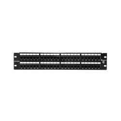HellermannTyton PP110C648 | Category 6 Universal 48 Port Patch Panel, 2U, Black, 1/box
