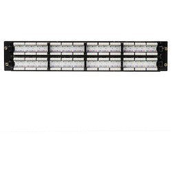 HellermannTyton PP110C648RS | Category 6 48 Port Patch Panel With Rack-Snaps, 2U, Black, 1/box