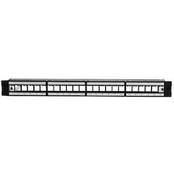 HellermannTyton PP24SMOD6AS | Category 6A 1U 24 Port Sliding Shielded Patch Panel, 1/box