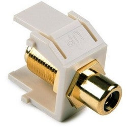 HellermannTyton RCAFINSERTB-FW | RCA-F Connector Module With Black Stripe, Office White