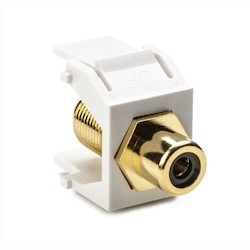 HellermannTyton RCAFINSERTB-W | RCA-F Connector Module With Black Stripe, White