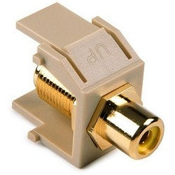 HellermannTyton RCAFINSERTY-I | RCA-F Connector Module With Yellow Stripe, Ivory