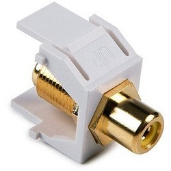 HellermannTyton RCAFINSERTY-W | RCA-F Connector Module With Yellow Stripe, White