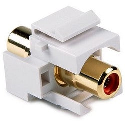 HellermannTyton RCAINSERTR-W | RCA Coupler Module With Red Stripe, White
