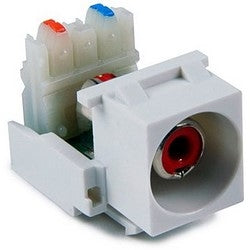 HellermannTyton RCAR110-W | RCA-110 Connector Module With Red Stripe, White
