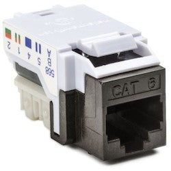 HellermannTyton RJ45FC6-BRN | Category 6 Modular Keystone Jack, Plenum Rated, Brown, 1/bag