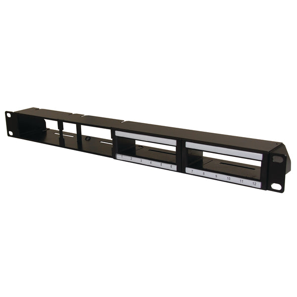 HellermannTyton RNGPP1UHD-HHSS | Hybrid Modular Panel For High Density Copper (2) And Fiber Cassette (2), 1U, Steel, Black, 1/Ctn
