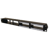HellermannTyton RNGPP1UHD-HHSS | Hybrid Modular Panel For High Density Copper (2) And Fiber Cassette (2), 1U, Steel, Black, 1/Ctn