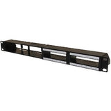 HellermannTyton RNGPP1UHD-HHSS | Hybrid Modular Panel For High Density Copper (2) And Fiber Cassette (2), 1U, Steel, Black, 1/Ctn