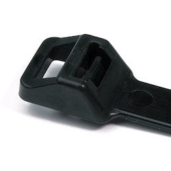HellermannTyton RT250I0X2 | Releasable Cable Tie, Release Tab, 28.7" Long, 250lb Tensile Strength, PA66, Black, 25/pkg
