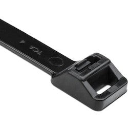 HellermannTyton RT250S0UVX2 | Releasable Cable Tie, Release Tab, 9.1" Long, 250lb Tensile Strength, PA66UV, Black, 25/pkg