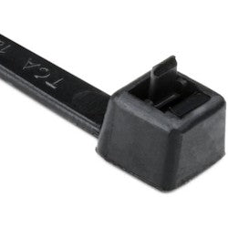 HellermannTyton RT50LL0UVC2 | Releasable Cable Tie, Release Tab, 15" Long, 50 lb Tensile Strength, PA66UV, Black, 100/pkg