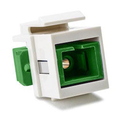 HellermannTyton SCSMAINSERT-FW | SC Single-mode Fiber Insert, Green, Ofice White, 1/pkg
