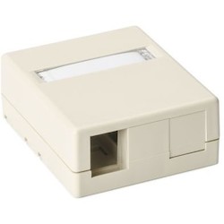 HellermannTyton SMBDUAL-I | Surface Mount Box, Plenum Rated, 2-Port, 2.32" x 1.10" x 2.78", PVC, Ivory, 1/pkg