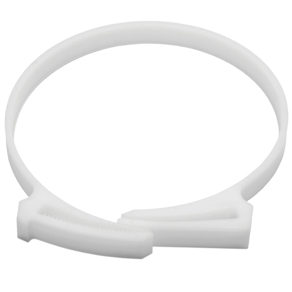 HellermannTyton SNP10010X2 | Snapper Hose Clamp, 3.80"–4.24" Bundle Diameter, Pom, White, 25/Pkg
