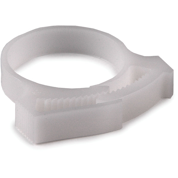 HellermannTyton SNP2810C2 | Snapper Hose Clamp, 1.11 - 1.27" Bundle Diameter, Pom, White, 100/Pkg