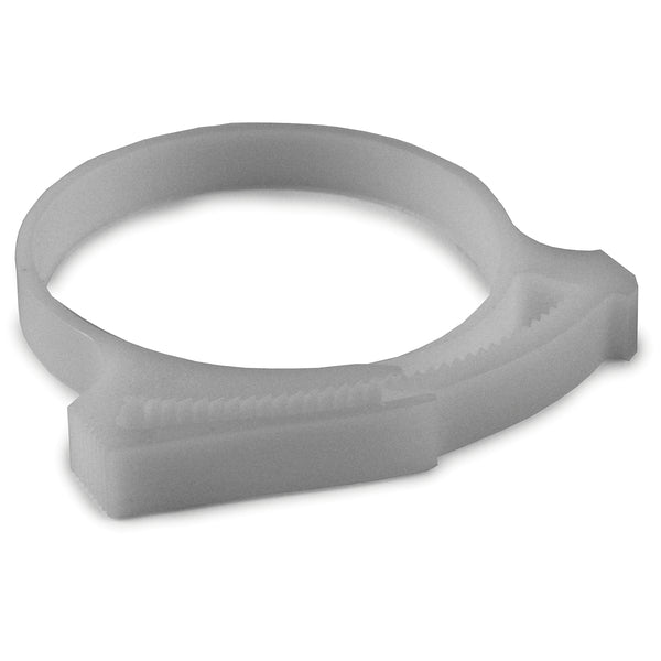 HellermannTyton SNP42N10K2 | Snapper Hose Clamp, 1.74"–2.02" Bundle Diameter, Pom, White, 50/Pkg