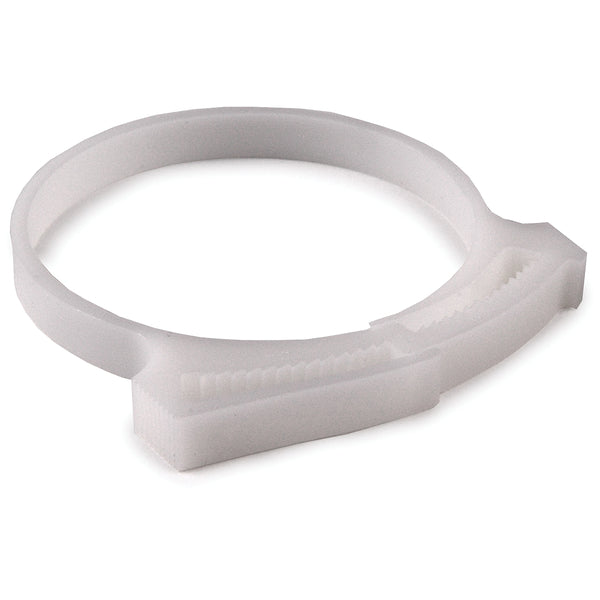 HellermannTyton SNP5010C2 | Snapper Hose Clamp, 1.99"–2.32" Bundle Diameter, Pom, White, 100/Pkg