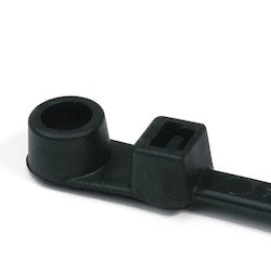 HellermannTyton T120MR0K2 | 1-Piece Cable Tie/Screw Mount, 15.6" Long, #1/4 Screw, 4" Max Bundle Dia, 120lb, PA66, Black, 50/pkg