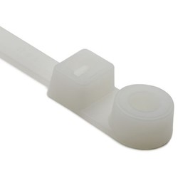 HellermannTyton T120MR9K2 | 1-Piece Cable Tie/Screw Mount, 15.6" Long, #1/4 Screw, 4.02" Max Bundle Dia, 120lb, PA66, Natural, 50/pkg