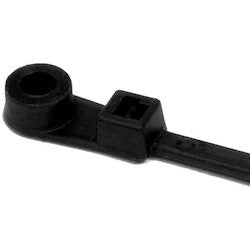 HellermannTyton T18MR0M4 | 1-Piece Cable Tie/Screw Mount, 4.3" Long, #4 Screw, 0.79" Max Bundle Dia, 18Lb, Pa66, Black, 1000/Pkg