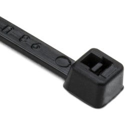 HellermannTyton T18R0UVM4 | UV Resistant Cable Tie, 4" Long, UL Rated, 18lb Tensile Strength, PA66UV, Black, 1000/pkg