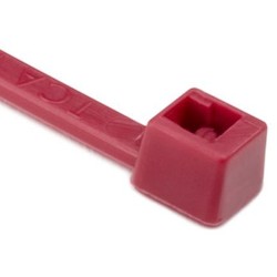 HellermannTyton T18R2M4 | Cable Tie, 4" Long, UL Rated, 18lb Tensile Strength, PA66, Red, 1000/pkg