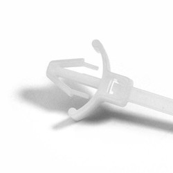 HellermannTyton T18RWPM9M4 | 1-Piece Cable Tie/Arrowhead Mount with Wings, 4.5"L, 18lb, 0.19 - 0.22" Mtg Hole, PA66, Natural, 1000/pkg