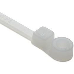 HellermannTyton T30MR9C2 | 1-Piece Cable Tie/Screw Mount, 6.3" Long, #8 Screw, 1.3" Max Bundle Dia, 30Lb, Pa66, Natural, 100/Pkg