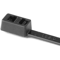 HellermannTyton T50LDH0C2 | Double-Head Cable Tie, 15.6" Long, 50Lb Tensile Strength, Pa66, Black, 100/Pkg
