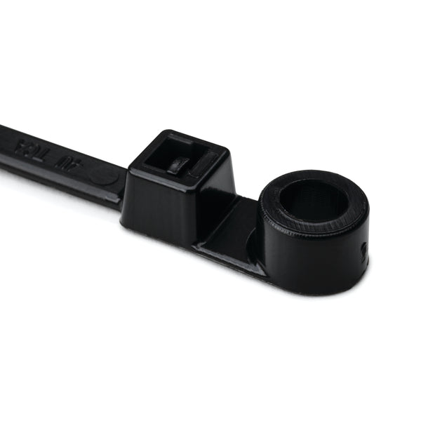 HellermannTyton T50MI0M4 | 1-Piece Cable Tie/Screw Mount, 12.4" Long, #10 Screw, 3.4" Max Bundle Dia, 50lb, PA66, Black, 1000/pkg