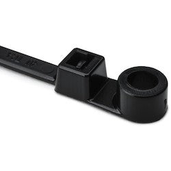 HellermannTyton T50MI0C2 | 1-Piece Cable Tie/Screw Mount, 12.4" Long, #10 Screw, 3.4" Max Bundle Dia, 50lb, PA66, Black, 100/pkg