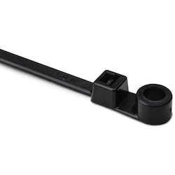 HellermannTyton T50MI0M4 | 1-Piece Cable Tie/Screw Mount, 12.4" Long, #10 Screw, 3.4" Max Bundle Dia, 50lb, PA66, Black, 1000/pkg