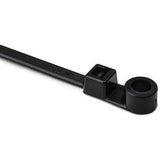 HellermannTyton T50MI0M4 | 1-Piece Cable Tie/Screw Mount, 12.4" Long, #10 Screw, 3.4" Max Bundle Dia, 50lb, PA66, Black, 1000/pkg
