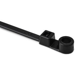 HellermannTyton T50ML0C2 | 1-Piece Cable Tie/Screw Mount, 15.4" Long, #10 Screw, 4.0" Max Bundle Dia, 50lb, PA66, Black, 100/pkg