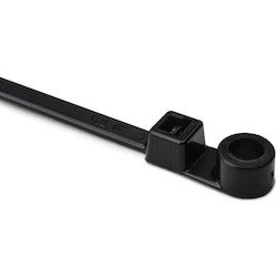 HellermannTyton T50ML0M4 | 1-Piece Cable Tie/Screw Mount, 15.4" Long, #10 Screw, 4.0" Max Bundle Dia, 50lb, PA66, Black, 1000/pkg