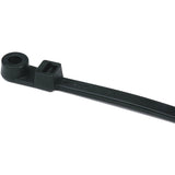 HellermannTyton T50MR0C2 | 1-Piece Cable Tie/Screw Mount, 8.5" Long, #10 Screw, 1.8" Max Bundle Dia, 50lb, PA66, Black, 100/pkg